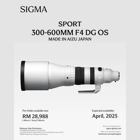 (Pre Order Now)Sigma 300-600mm f/4 DG OS Sports Lens