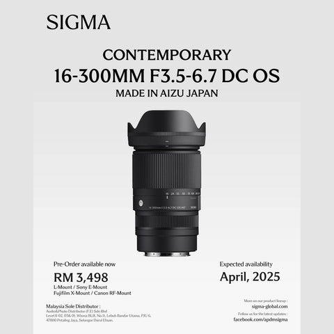 (Pre Order Now)Sigma 16-300mm f/3.5-6.7 DC OS Contemporary Lens